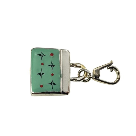 Vintage 18 Karat White Gold and Enamel Handbag Charm #11534 - Picture 2 of 7